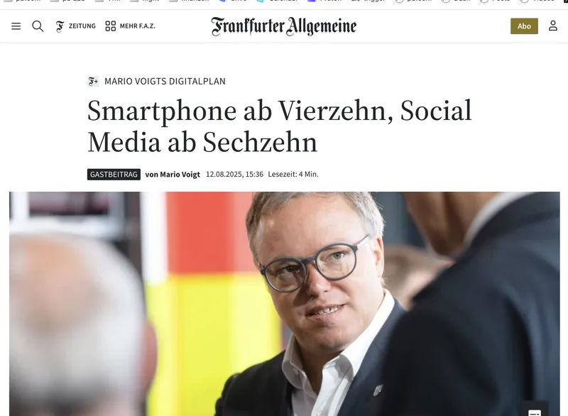 Im Regierungsblatt "FAZ" kündigt das Mettbrötchen der CDU die Eskalation seiner Internet-Zensur an