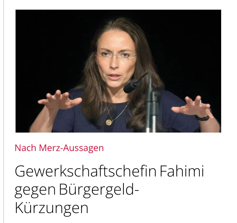 Überraschung: Frau Fahimi möchte nicht, dass ihren Mohammeds das "Bürgergeld" gekürzt wird ;)
