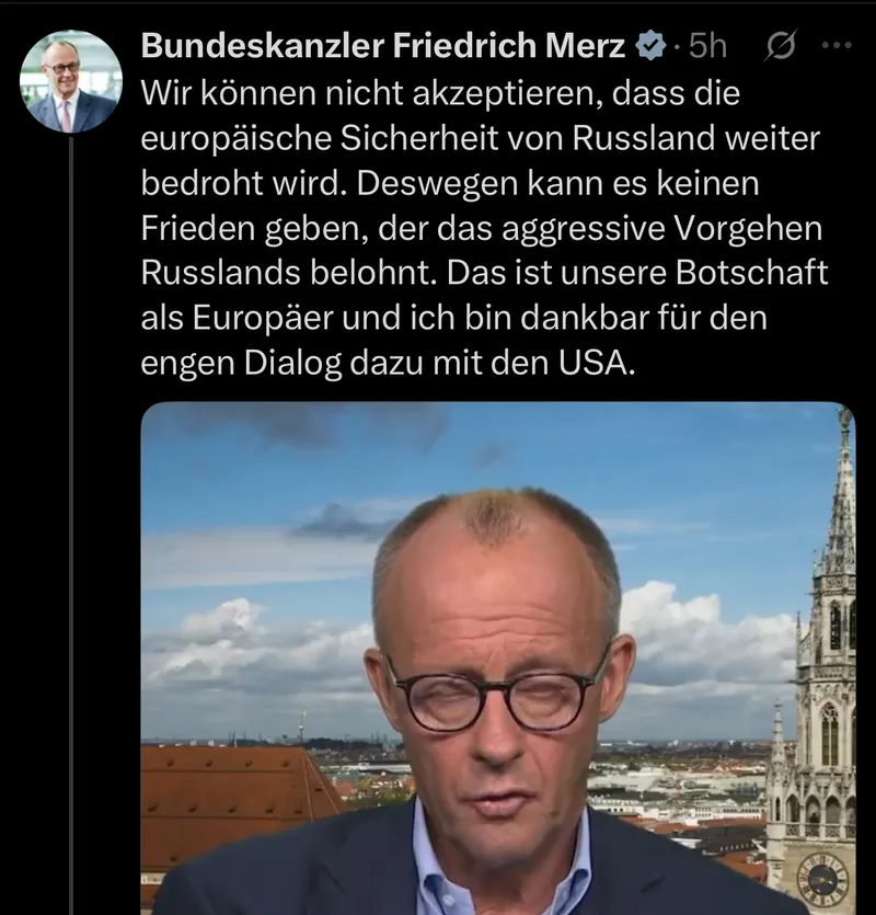 Wir können nicht weiter zulassen, dass @_FriedrichMerz und sein Regime Deutschland vernichten. Wir müssen uns mit allen Mitteln verteidigen.