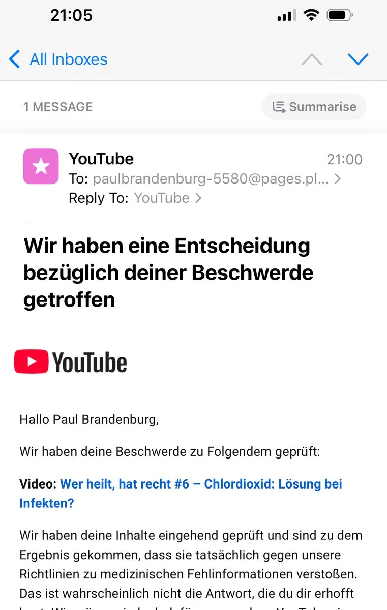 Youtube sperrt (wieder mal) für eine Woche meinen Kanal