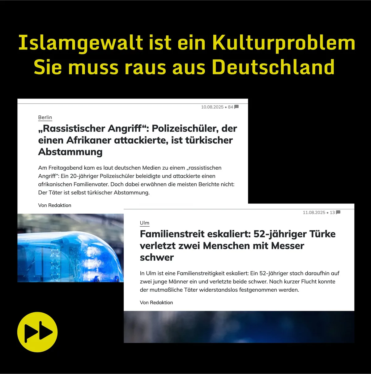 Islamgewalt ist ein Kulturproblem. Sie muss raus aus Deutschland.