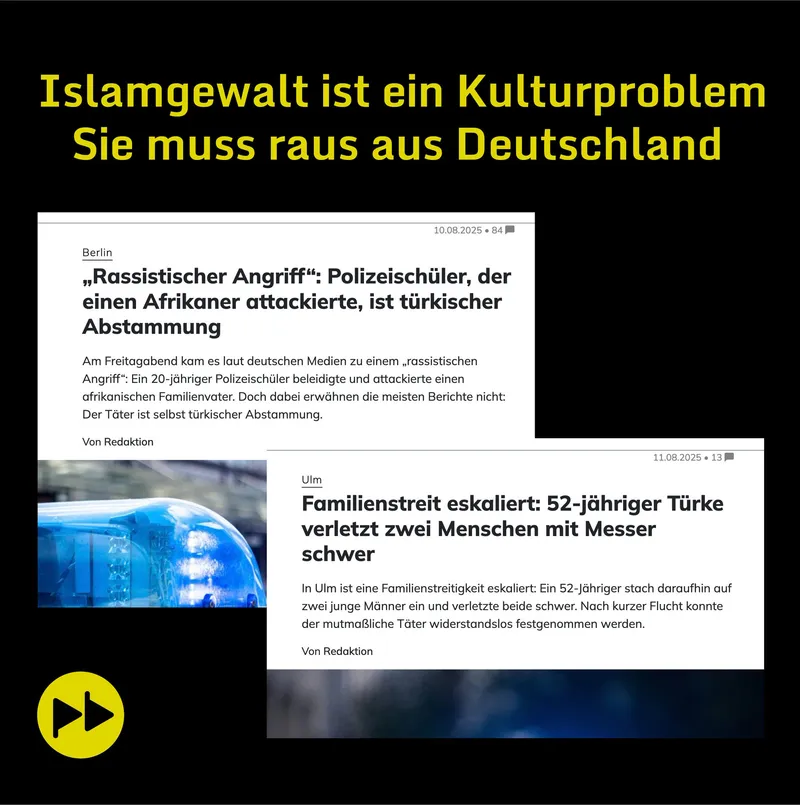 Islamgewalt ist ein Kulturproblem. Sie muss raus aus Deutschland.