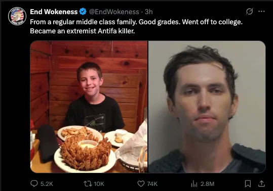Der Mörder von Charlie Kirk: ein "Antifa"-Anhänger. Die "Antifa" ist eine faschistische Mörderbande. Alle ihre Mitglieder gehören hinter Gitter; inklusive @NancyFaeser, @larsklingbeil und Frank Steinmeier