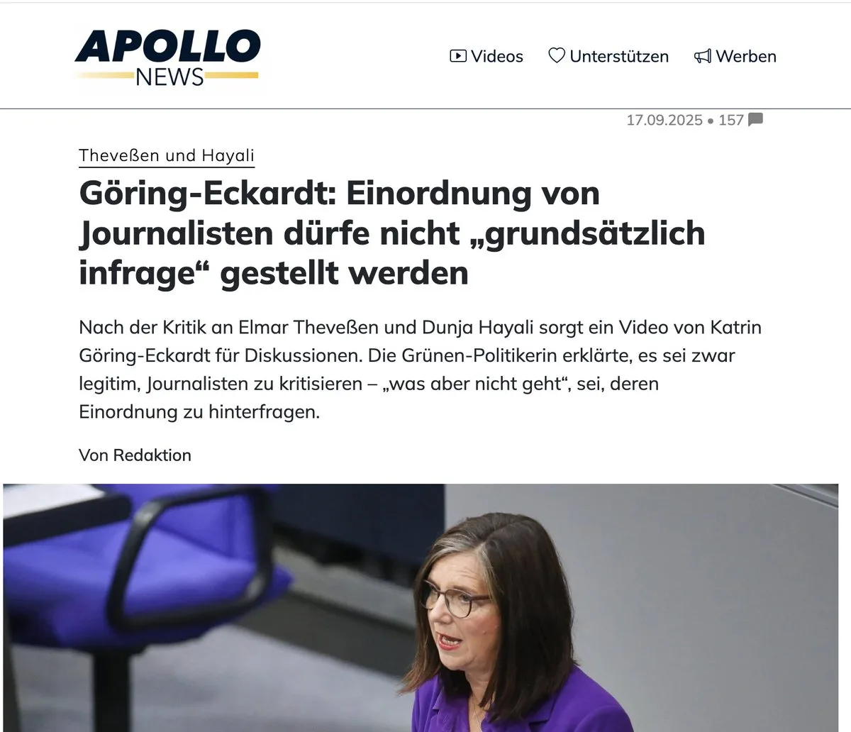 Die Faschistin Göring-Eckardt hat allen Restverstand verloren