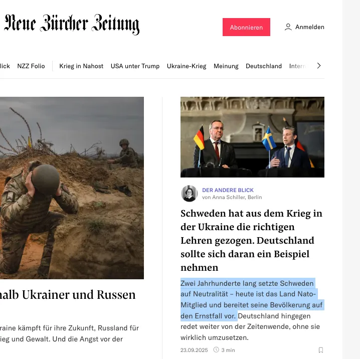 Kriegshetze mit aller Kraft: Die "NZZ" möchte die Schweiz unbedingt in die NATO-Schlacht gegen Russland treiben. Wer bezahlt sie dafür?