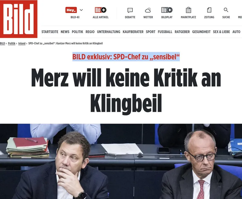 Sensibler Gallertberg? "Antifa"-Terrorist Lars Klingbeil angeblich empfindlich gegenüber Hinweisen auf Realitäten seiner Existenz
