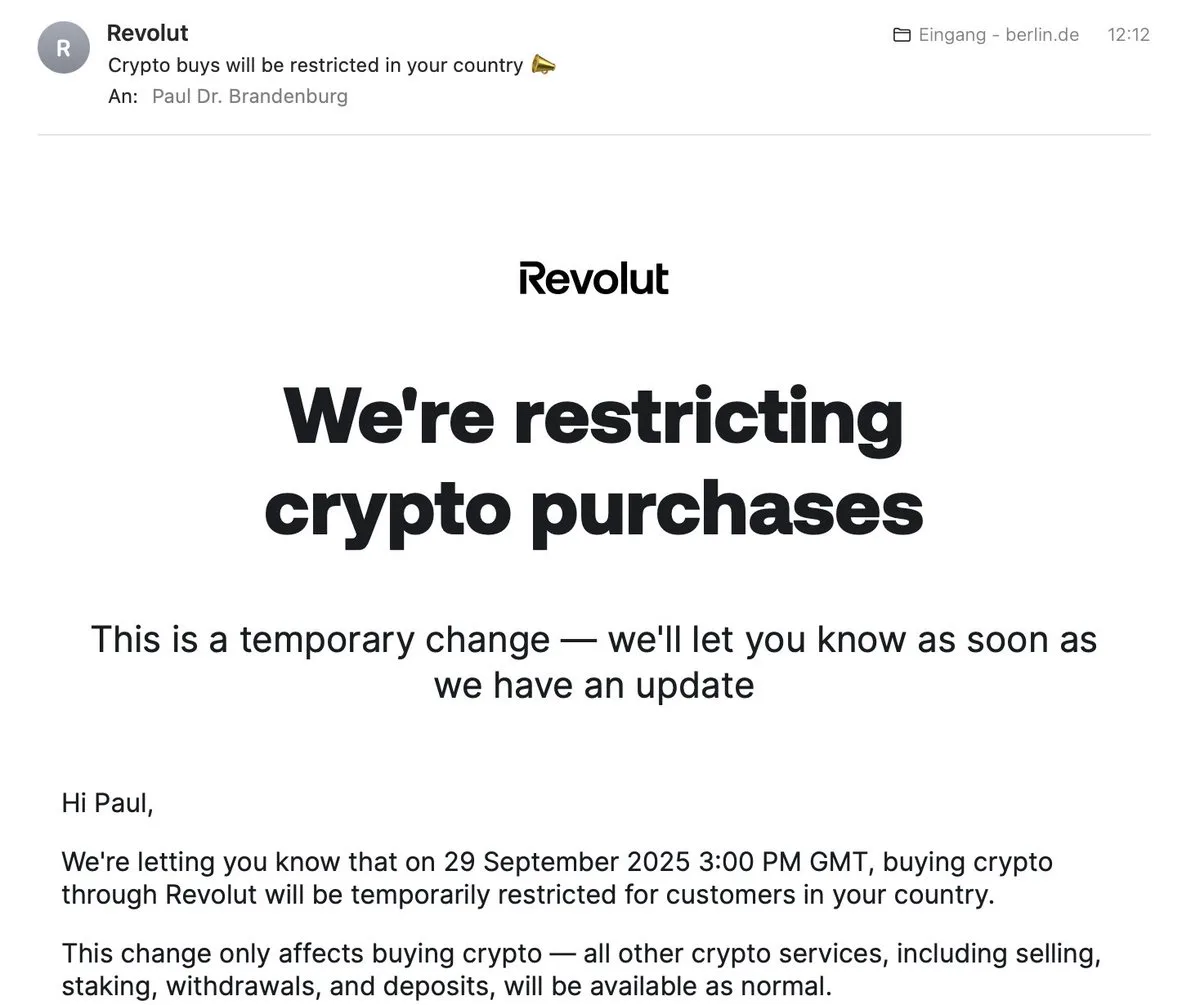 Onlinebank Revolut "beschränkt" Kryptokauf in Deutschland