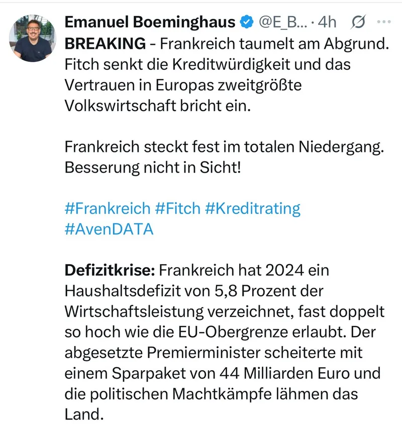 Ratingagentur stuft Frankreich herab