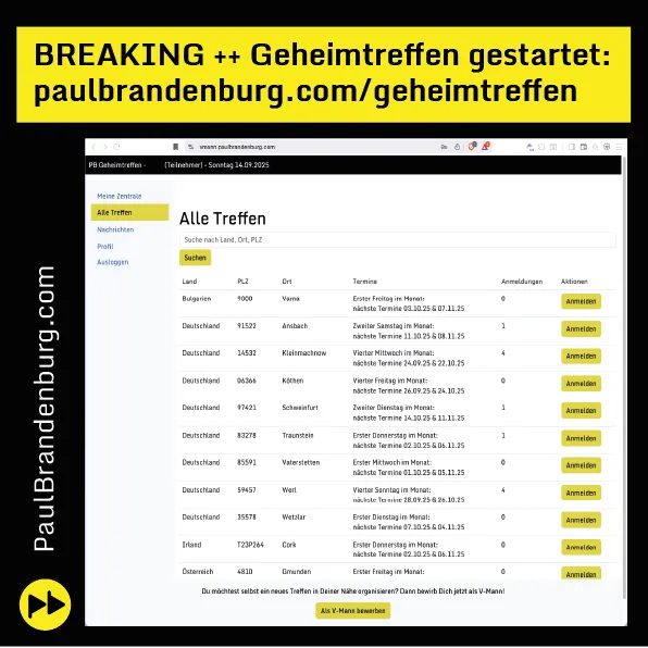 ? Endlich: Die Geheimtreffen sind gestartet!