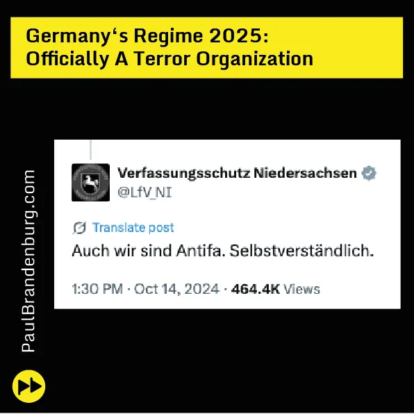 Germany's Regime 2025: Officially A Terror Organization ?? / ??
