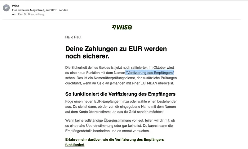 Nächste Terrorstufe der "EU" Finanzüberwachung: "Verification of Payee" ("Verifizierung des Empfängers"). Die Insassen der Terrorbürokratie haben keinerlei Privatsspähre mehr: Ohne Identitätsnachweis des Empfängers keine EUR-Überweisung mehr. FCKTEU