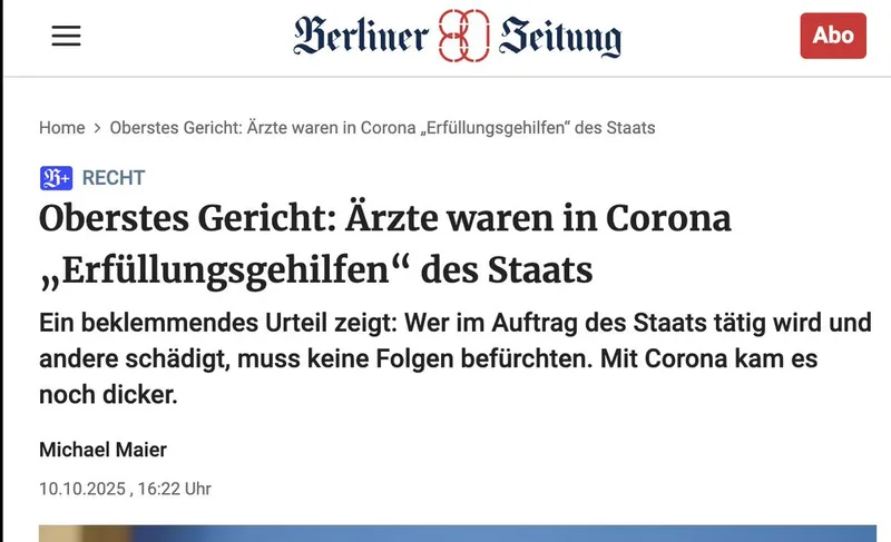 Deutsche Ärzte waren Handlanger des Corona-Terrorregimes: Wird die @AfD mit der Aufarbeitung ernst machen und diesen Verbrechern die Berufszulassung entziehen, @Alice_Weidel?