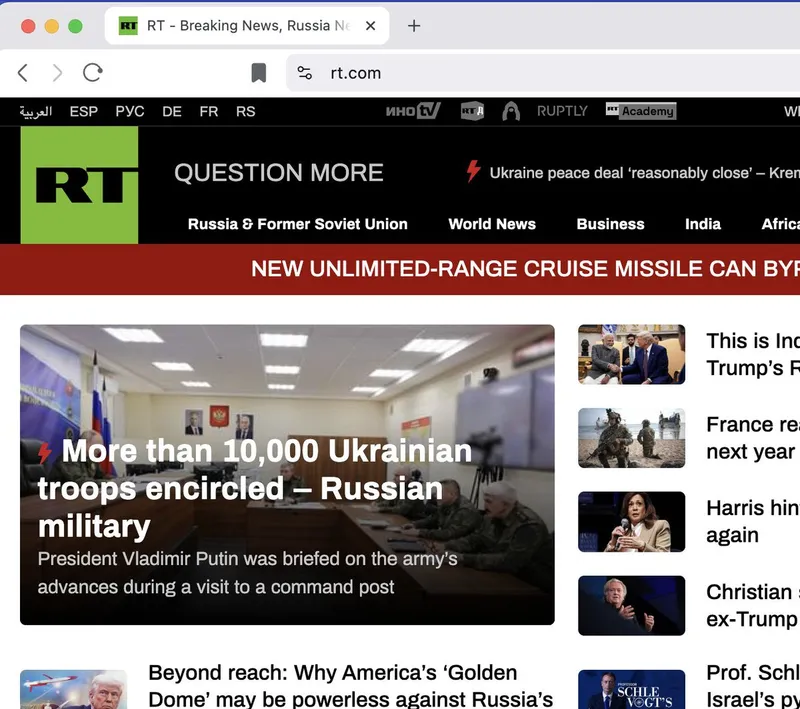Interessant: Spanien blockiert Russlands Medium "RT" nicht im Netz