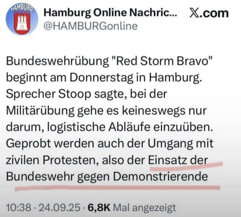 Bundeswehr: Terrorwerkzeug des deutschen „Antifa“-Regimes. Jedes Notwehrmittel gegen diewe Verbrecher ist erlaubt und geboten.