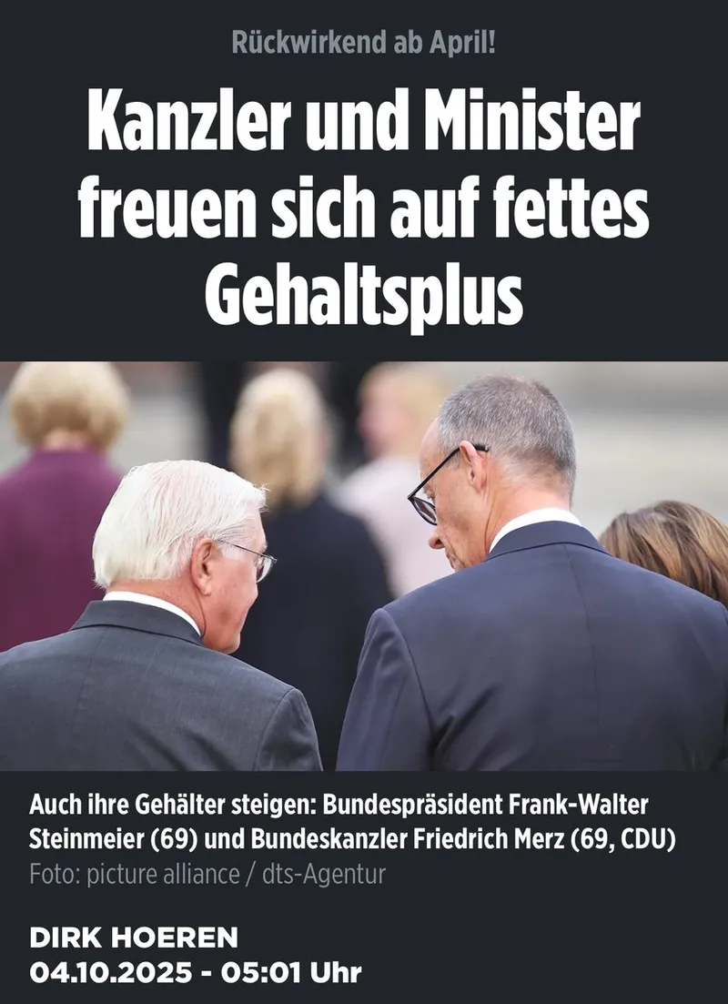 Ruhe, Untertanen! 5,8% mehr „Diät“ für uns fallen gar nicht ins Gewicht bei allem, was wir Euch rauben ;)