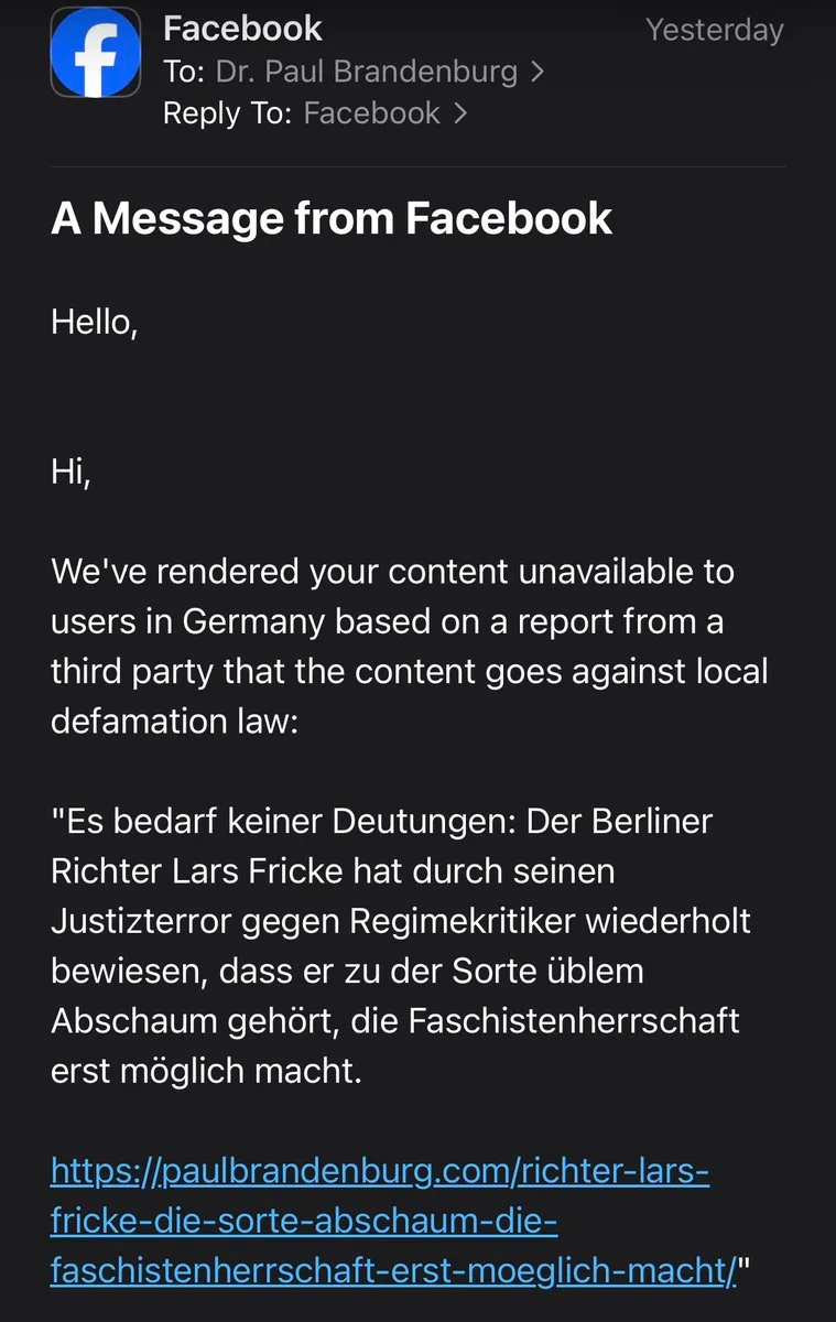 Facebook-Zensur in Deutschland: Freisler-Richter Lars Fricke von „Dritten“ bewacht