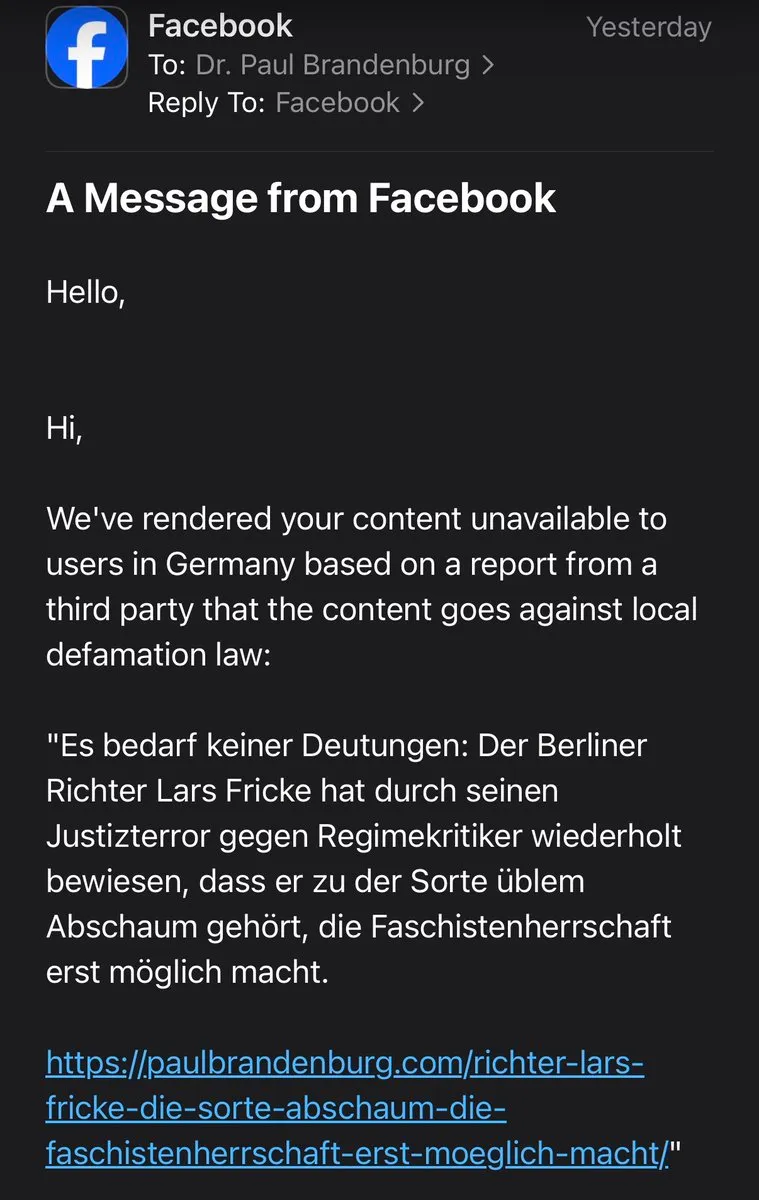 Facebook-Zensur in Deutschland: Freisler-Richter Lars Fricke von „Dritten“ bewacht