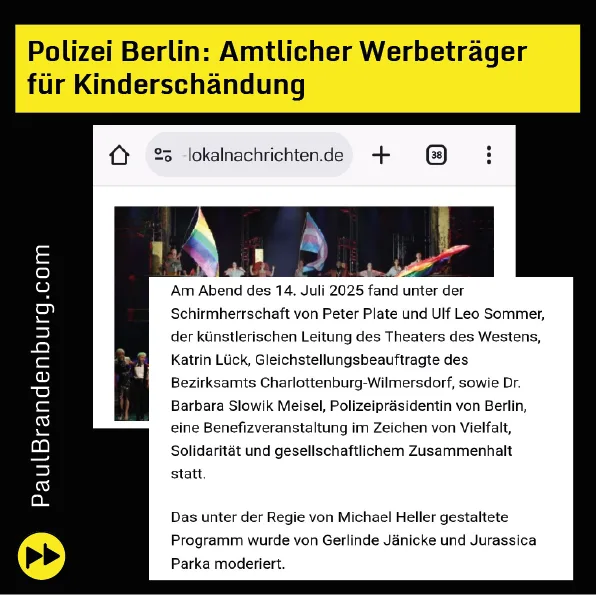 Polizei Berlin: Amtlicher Werbeträger für Kinderschändung