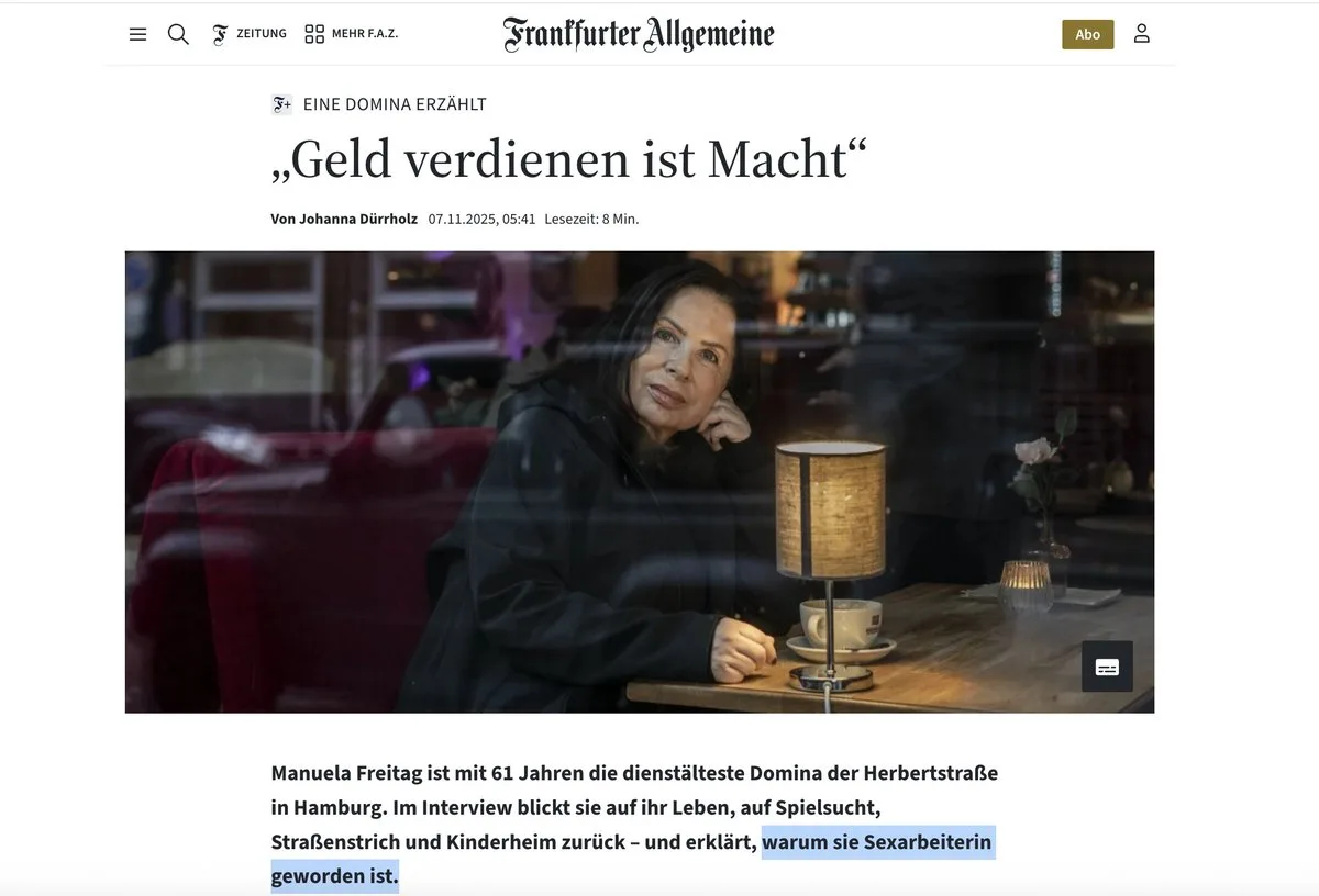 Frankfurter Allgemeine Zeitung (FAZ): Die "Sexarbeiterin" ihres Regimes
