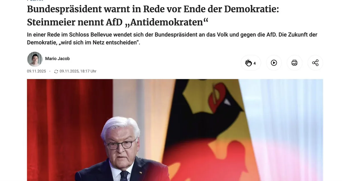 Mit seiner "Demokratie" für den den Verbrecher Steinmeier auch seine Freiheit enden