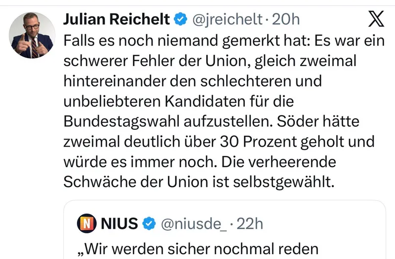 Welch Überraschung: Julian „Bibi“ @jreichelt bewirbt nun den Faschisten Markus Södolf ?