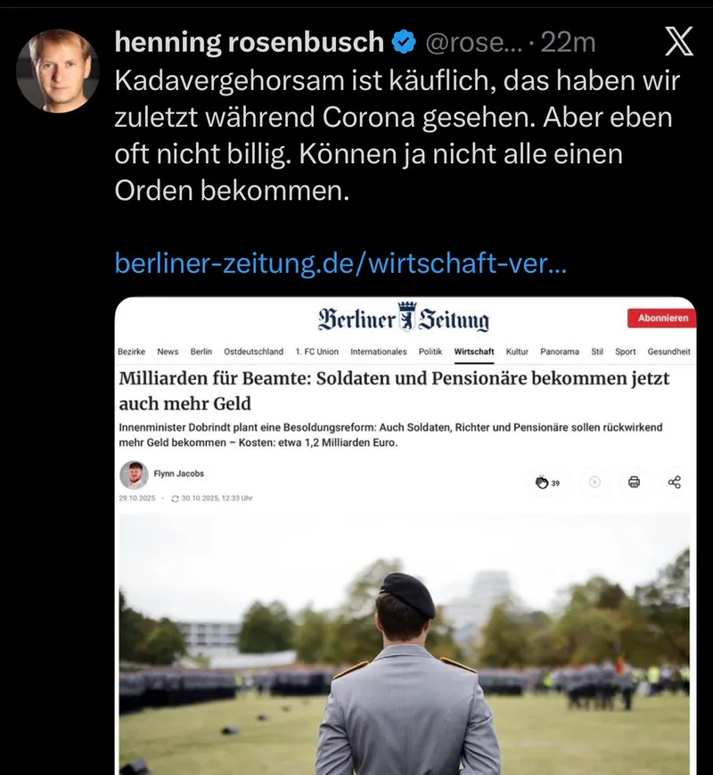 Deutschlands Abfall in Uniform besteht aus Hartgeldnutten