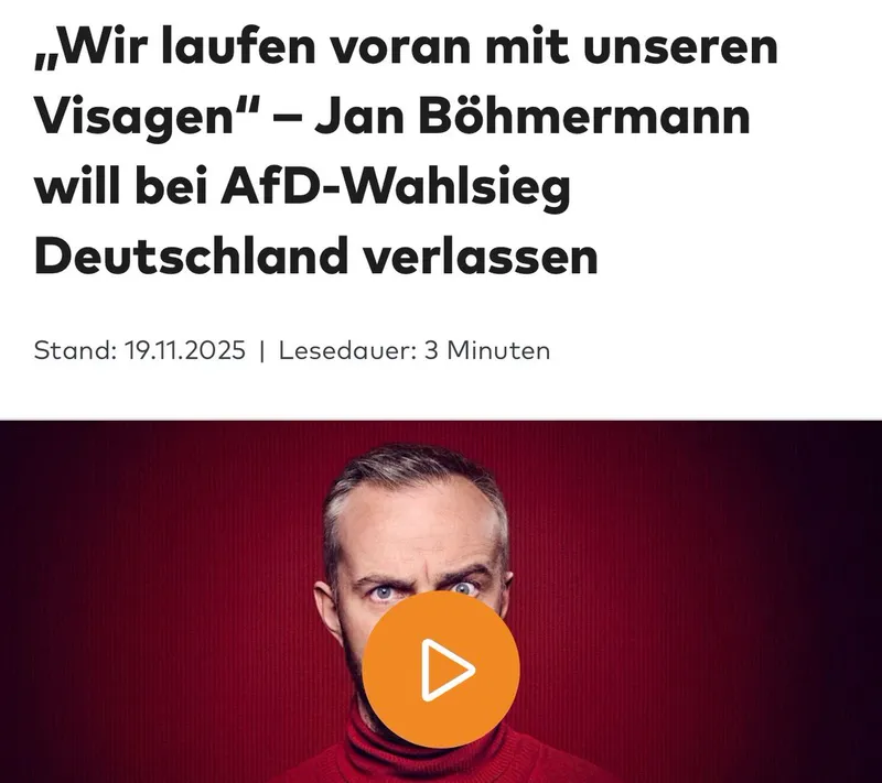 Böhmermann glaubt tatsächlich, er sei „kein Weichei“ :)