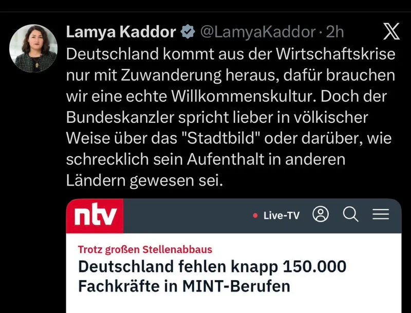 Deutschland kommt aus seiner Krise nur raus, wenn es sich aller Mandatsmaden vom Typ Lamya Kaddor entledigt