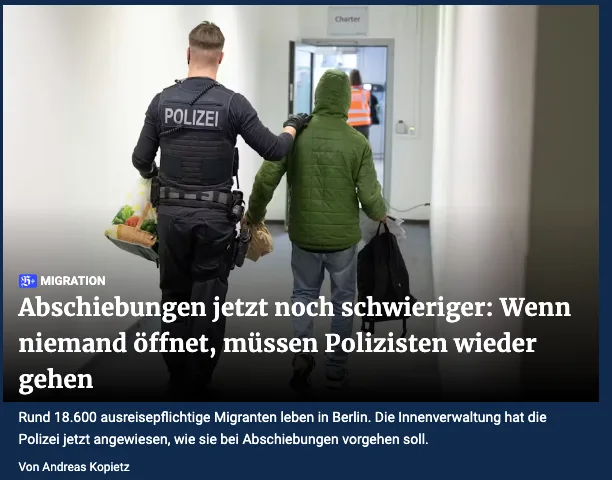 Berlin verbietet faktisch Abschiebung aus  "Asyl"-Unterkünften