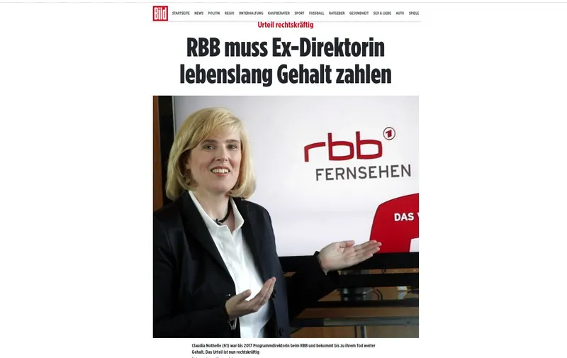 Propagandaparasiten wie Claudia Nothelle vom Regimesender "RBB" müssen restlos beseitigt werden. Ihre "Ansprüche" müssen auf null korrigiert werden.