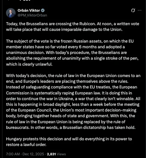 Viktor Orban: "Eine Brüsseler Diktatur hat sich durchgesetzt."