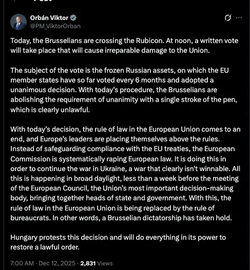 Viktor Orban: "Eine Brüsseler Diktatur hat sich durchgesetzt."