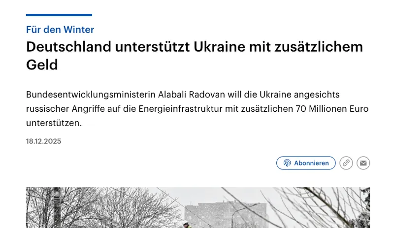 Jetzt offiziell: Schneegeld für Selensky :)