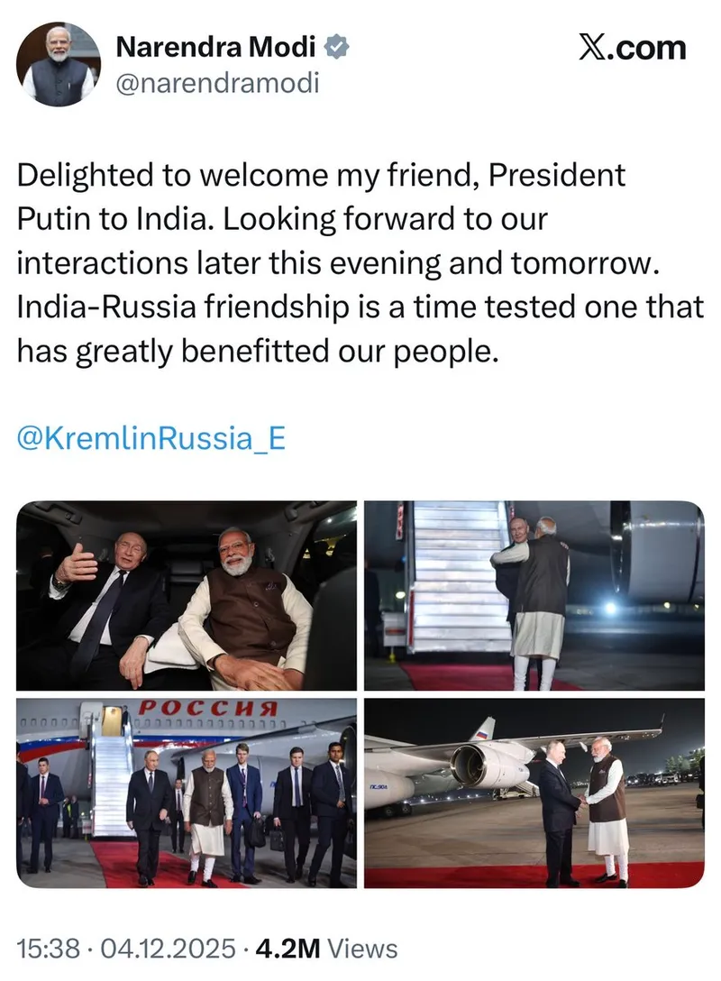 Indiens Premier begrüsst “erfreut” seinen “Freund Präsident Putin”