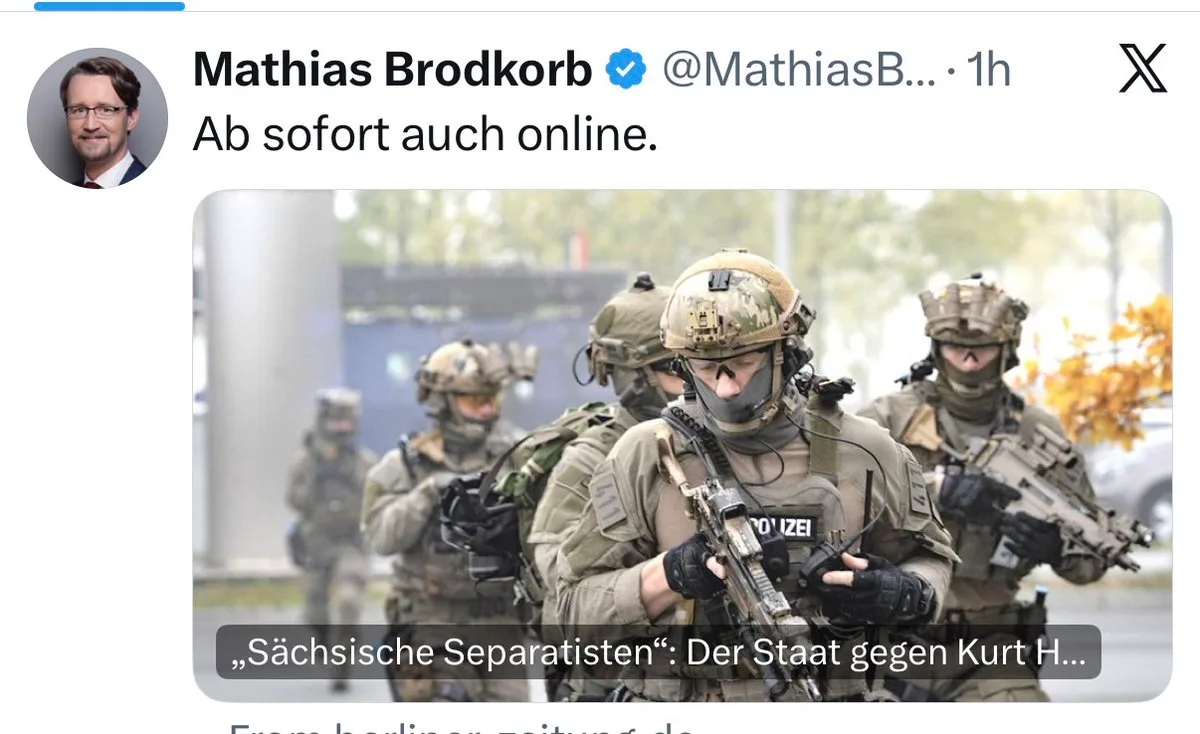 Staatstheater von den „Sächsischen Separatisten“: Deutschlands Polizei kann man nur verachten