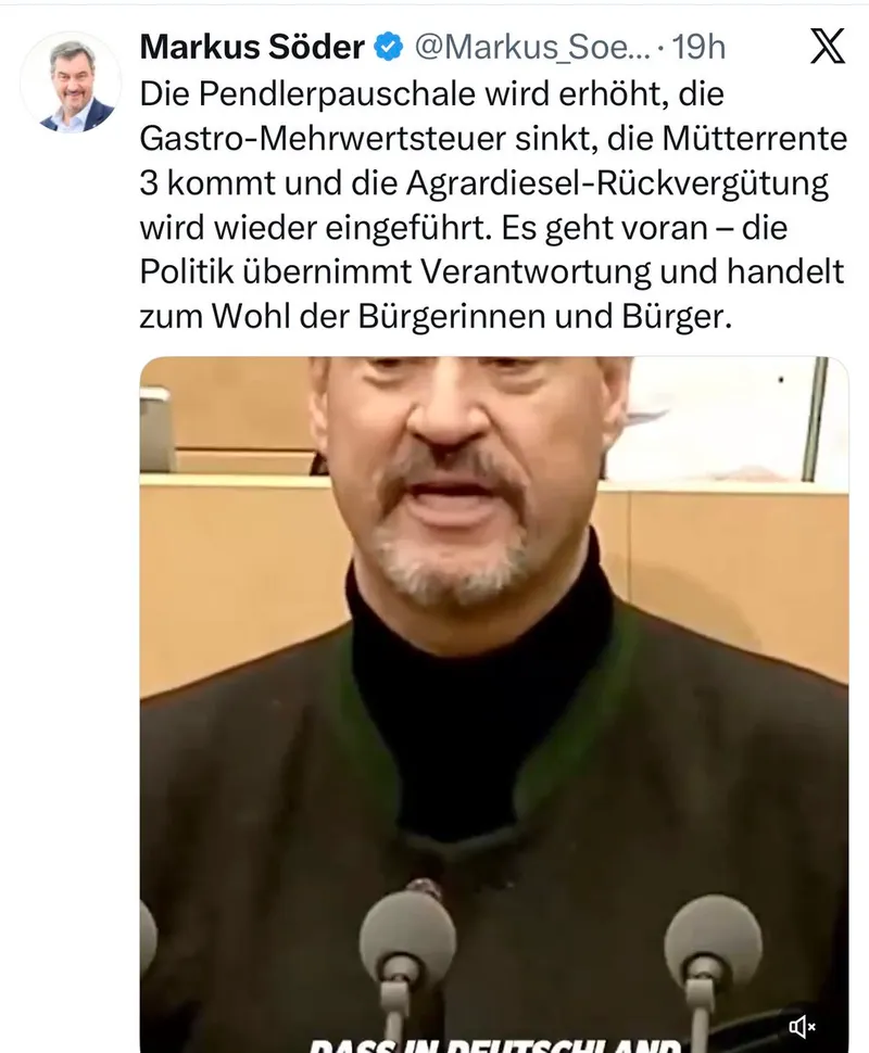 Weniger Steuer auf Restaurantbesuche: die Antwort von Horrorclown Södolf auf die Verarmung der Deutschen.