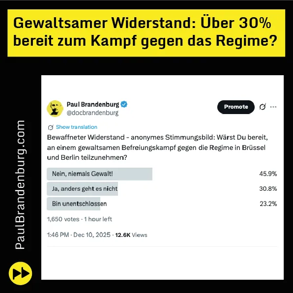 Gewaltsamer Widerstand: Über 30 % bereit zum Kampf gegen das Regime?