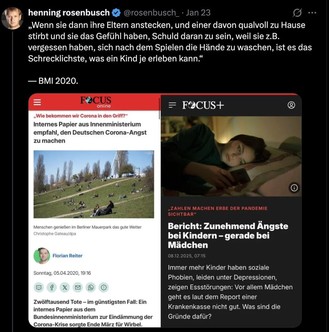 Die "Corona"-Mörder @Karl_Lauterbach, @JensSpahn, @c_drosten & Co. sind die Kriegsverbrecher unserer Generation. Ihr abartige Unmenschlichkeit steht ihren Vorgängerregimen in nichts nach.