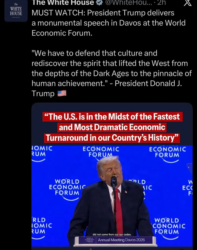Trump in Davos: Massenimport fremder Völker zerstört Europa
