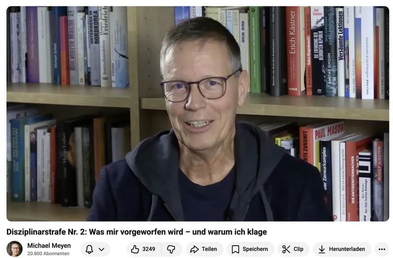 Das Regime will den kritischen Medienwissenschaftler Prof. Dr. Michael Meyen vernichten. In einem Video erläutert Meyen selbst die Hintergründe.