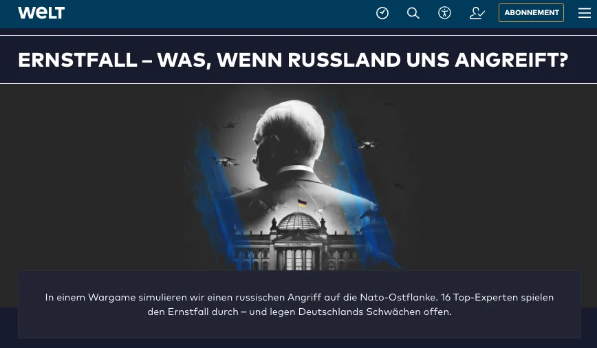 Regimeschranzen der @Welt bereiten Deutschlands Untertanen auf den für sie beschlossenen Krieg vor