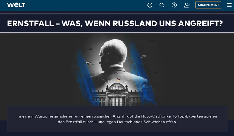 Regimeschranzen der @Welt bereiten Deutschlands Untertanen auf den für sie beschlossenen Krieg vor