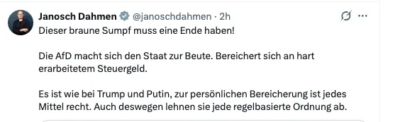 Die Skrupellosigkeit des Faschisten Janosch Dahmen wird nur durch seine Dummheit übertroffen. Zum Glück.