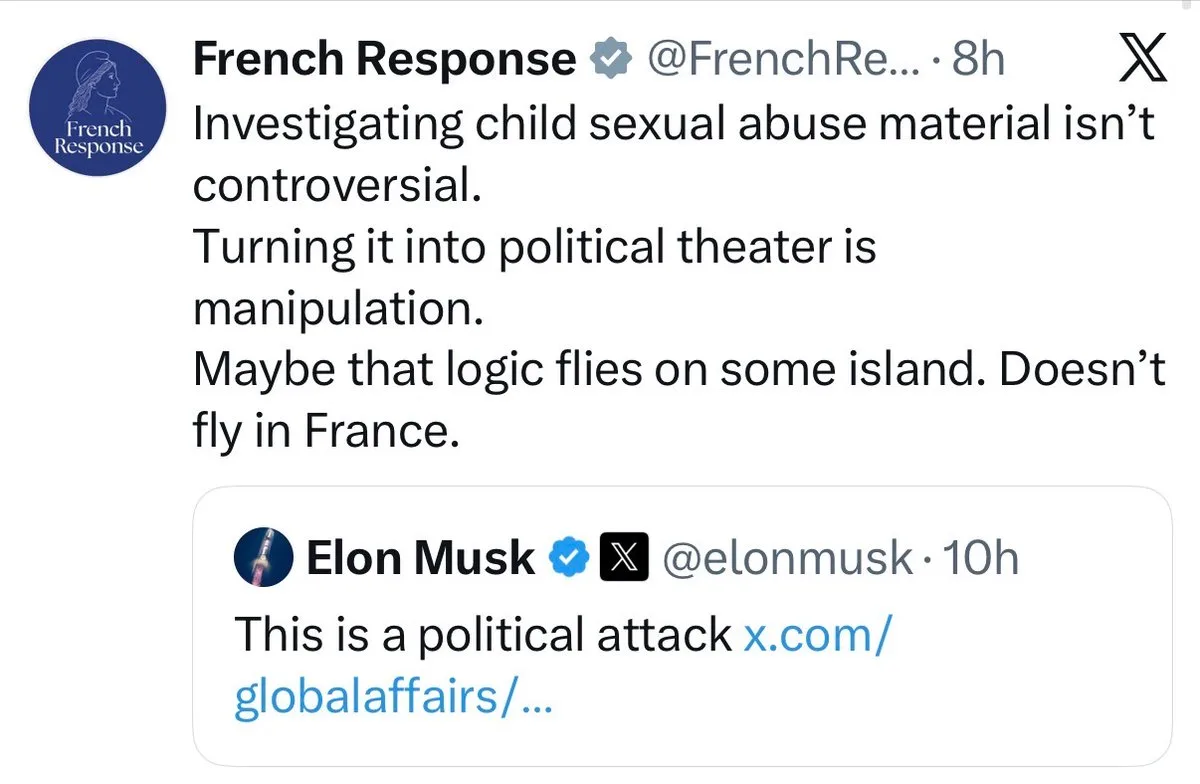 ??/?? Bizarre: France Officially Justifies State Terror Against X With Reference to Epstein Island / Bizarr: Frankreich rechtfertigt Staatsterror gegen X offiziell mit Bezug zu Epstein-Island