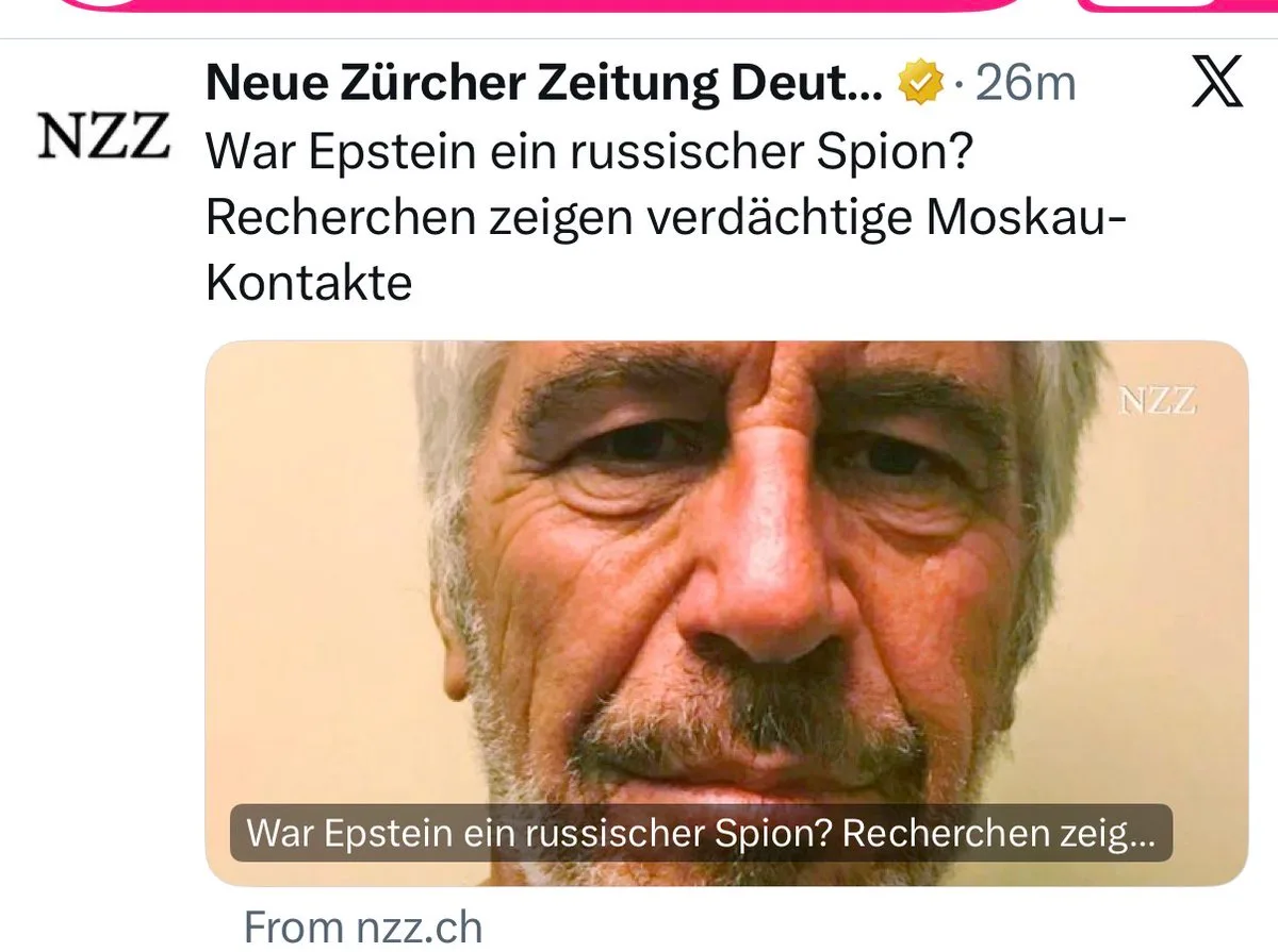 Auch Nato Zürcher Zeitung lenkt nach Kräften vom Mossad-Hintergrund des Jeffrey-Epstein-Horrors ab